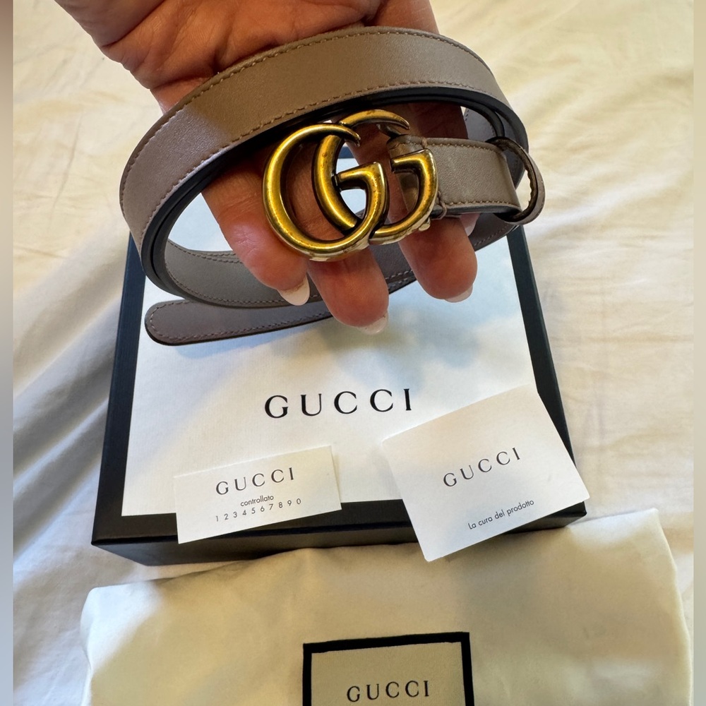 Gucci thin GG Belt in color: porcelain rose, size 85 - Picture 5 of 6